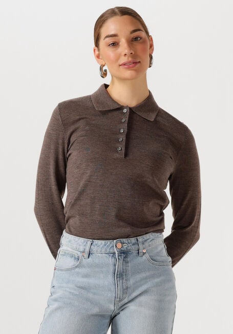 Bruine SELECTED FEMME Tops & T-shirts SLFTHEA LS KNIT MERINO COLLAR NECK - large