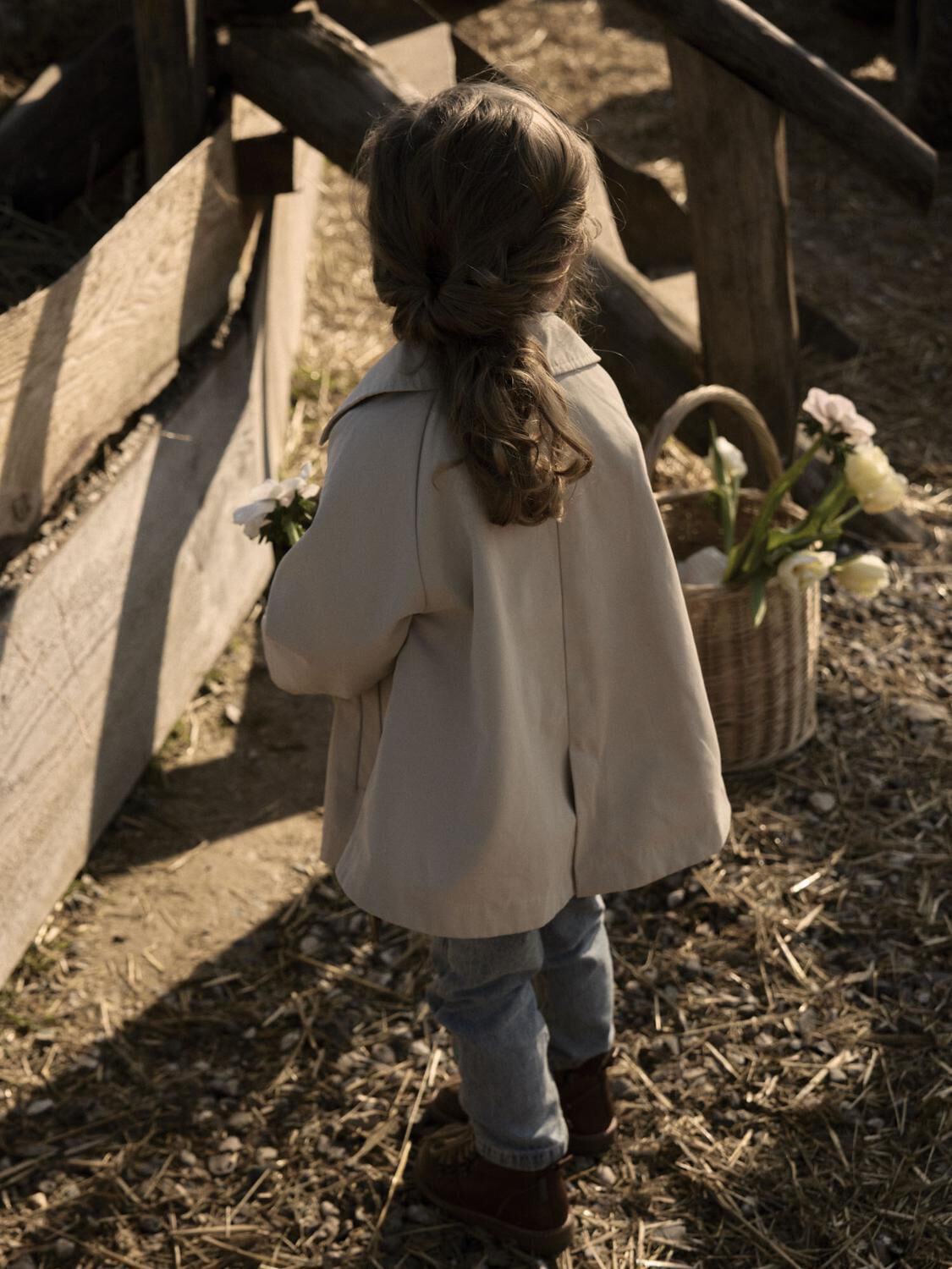 Beige LIL' ATELIER Jassen NMFLAMADELIN LOOSE LONG JACKET LIL - large