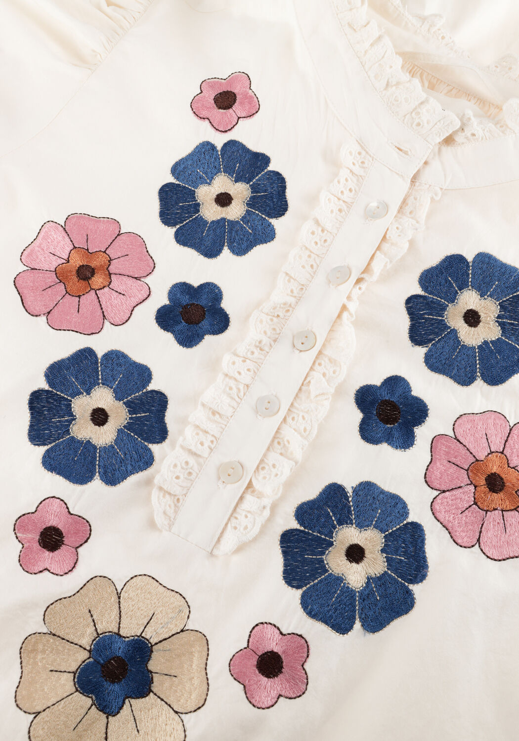 Ecru ANTIK BATIK Maxi jurk AMANTINA LONG DRESS - large