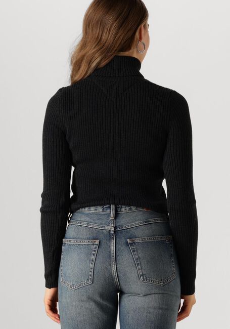 Zwarte TOMMY JEANS Coltrui TJW MELANGE TRTLNCK FLAG SWEATER - large