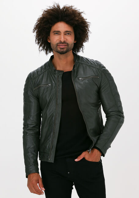 GOOSECRAFT Veste en cuir JACKET 965 en vert - large