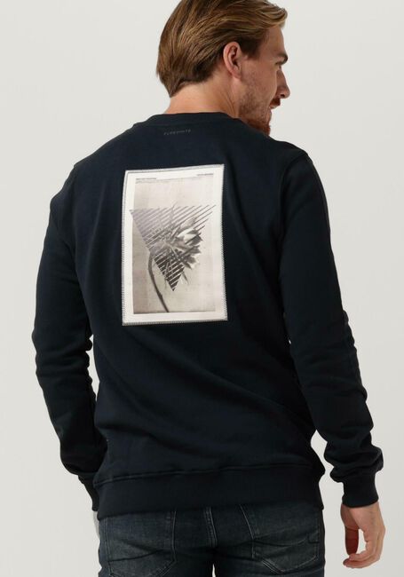 PUREWHITE Pull CREWNECK WITH ARTWORK PATCH ON BACK Bleu foncé - large