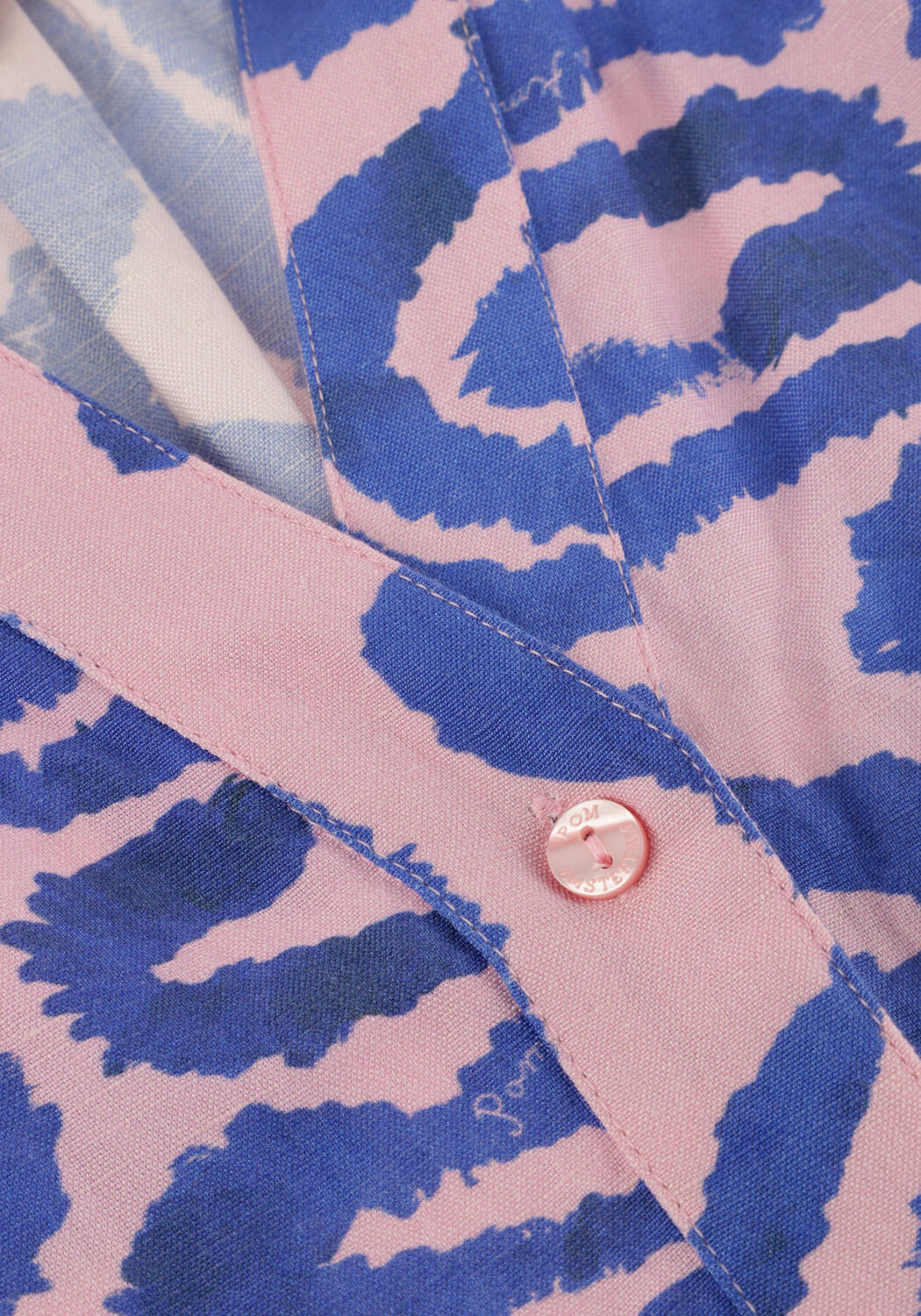 POM AMSTERDAM Mini robe DRESS WAVES PINK LINEN en multicolore - large