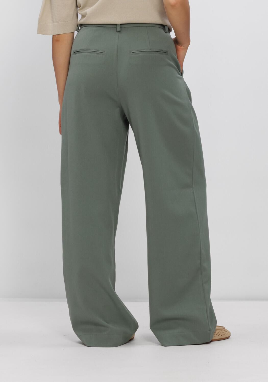 Groene MSCH COPENHAGEN Wijde broek MSCHHENRIKA HW PANTS - large