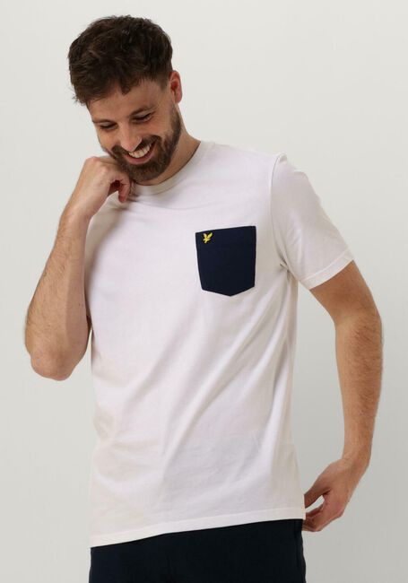 Witte LYLE & SCOTT T-shirt CONTRAST POCKET T-SHIRT - large