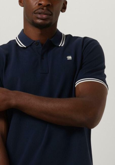 Blauwe G-STAR RAW Polo DUNDA SLIM STRIPE POLO S/S - large