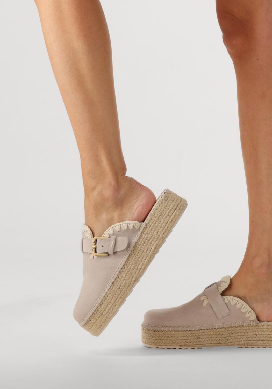 Beige MOU Instappers JUTE CLOG PLAIN SUE - large