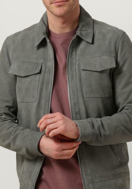 Grijze GOOSECRAFT Leren jas GC PORTER JACKET - large