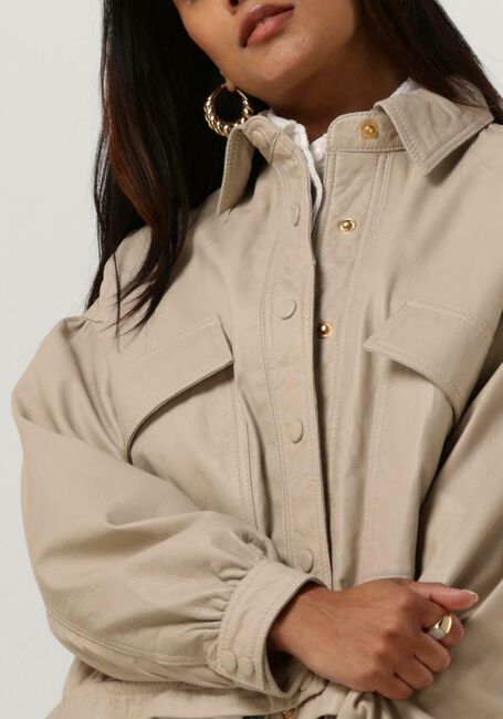IBANA Veste en cuir JAREL en beige - large