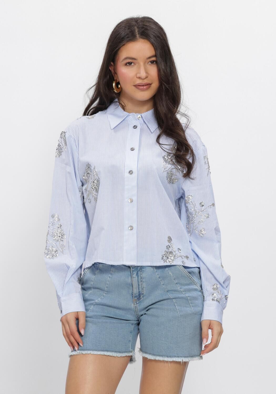 NUKUS ADORA BLOUSE STRIPE Blouses en bleu - large