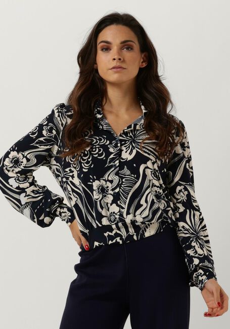 Blauwe VANILIA  SWIRL BLOUSE - large