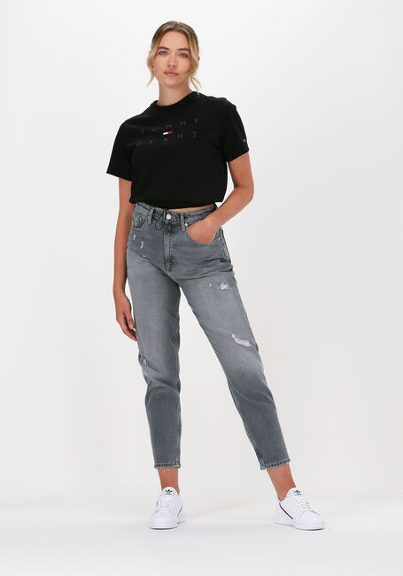 TOMMY JEANS Haut TJW CROP DRAWCORD TONAL 3 TEE en noir - large