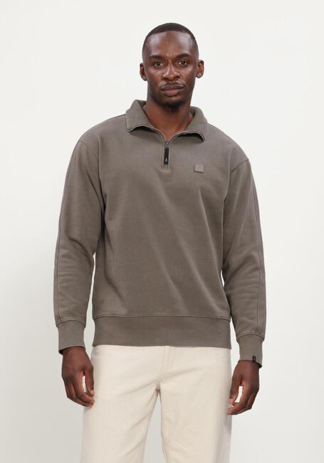 BUTCHER OF BLUE Pull ARMY SWEAT HALF ZIP en taupe - large