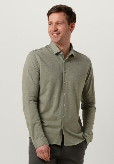 CAST IRON Chemise décontracté LONG SLEEVE SHIRT CF JERSEY PIQUE TEC Olive - large