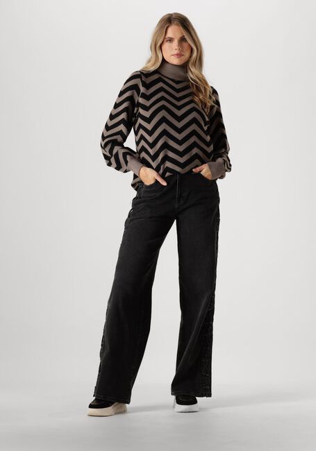Bruine OBJECT Trui OBJRAY L/S KNIT ROLLNECK - large