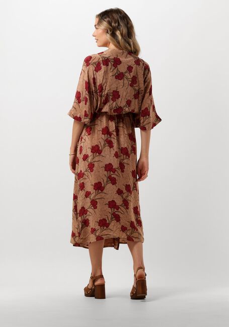 SISSEL EDELBO Robe midi BRENDA SILK WRAP DRESS en beige - large