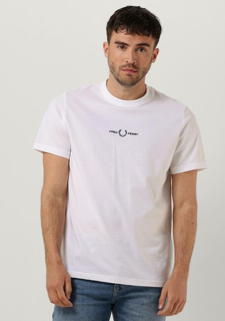 FRED PERRY T-shirt EMBROIDERED T-SHIRT en blanc - large