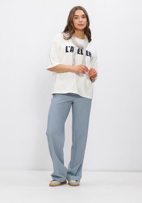 SELECTED WOMEN Pantalon large SLFRITA MW WIDE PANT MEL en bleu - large