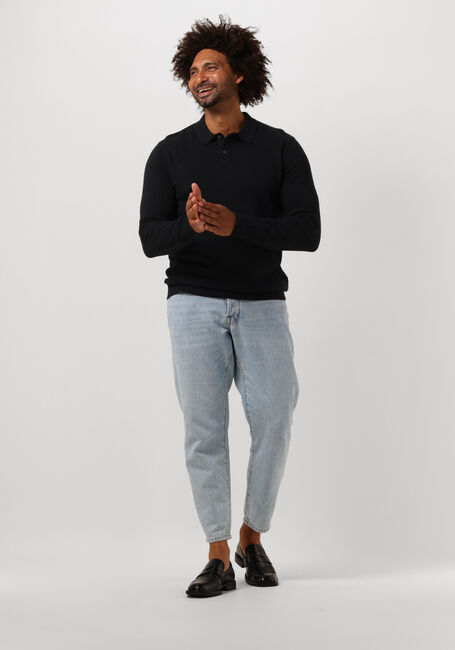 Zwarte SELECTED MEN Trui SLHREG-DAN KNIT LS POLO O Zwarte SELECTED MEN Trui SLHREG-DAN KNIT LS POLO O - large