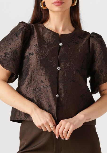 Bruine NEO NOIR  AISA BROCADE BLOUSE - large