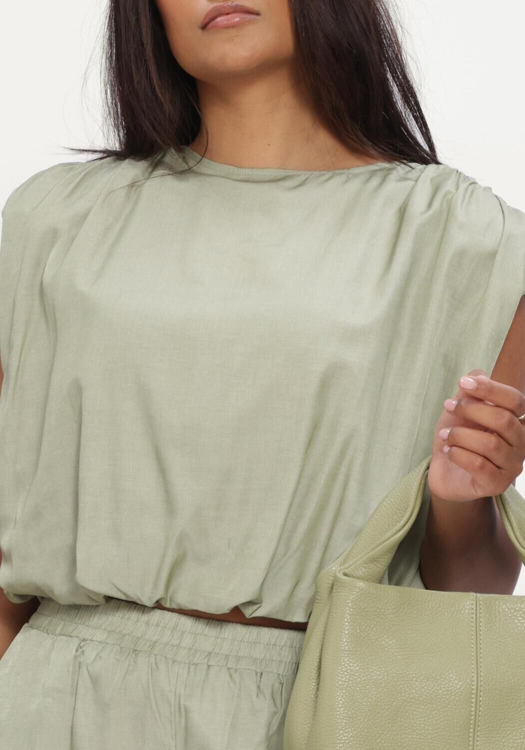 REFINED DEPARTMENT LADIES WOVEN FLOWY CROPPED BLOUSE LIV Blouses Menthe - large