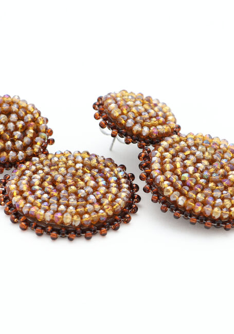 PAULIE POCKET Boucles d'oreilles SMALL DOUBLE BEADS EARRINGS Bronze - large