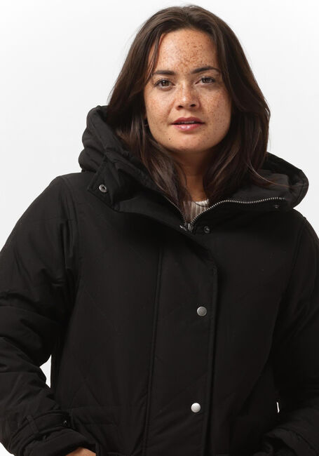 Zwarte OBJECT Gewatteerde jas KATIE LONG COAT - large
