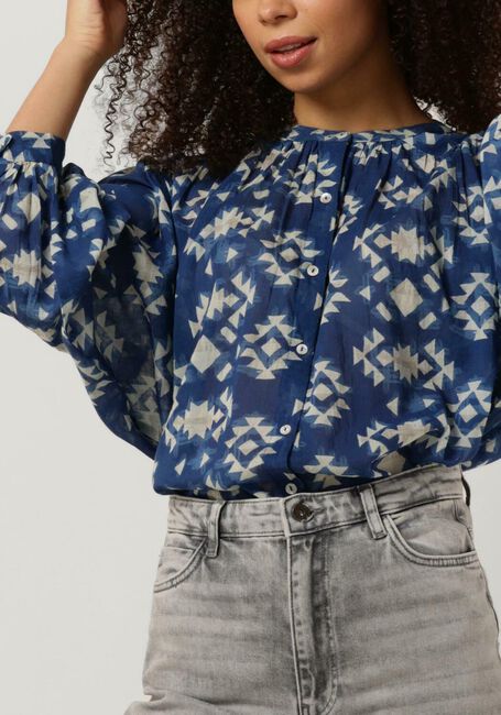 BY-BAR LUCY MADRAS BLOUSE Blouses en bleu - large