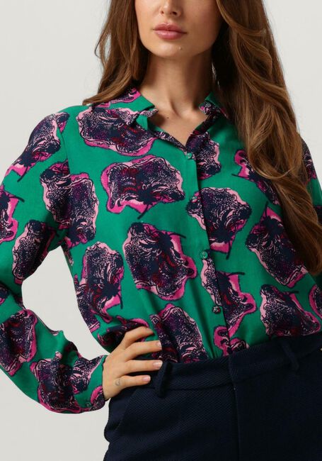 POM AMSTERDAM MILA FLOWER POP PINK Blouses Vert foncé - large