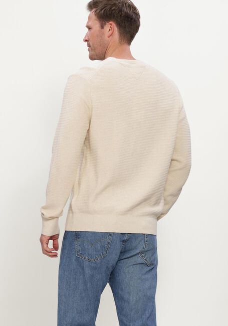TOMMY HILFIGER Pull PIMA CTN CASH STRUCTURE CREWNECK en beige - large