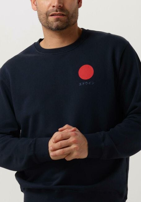Donkerblauwe EDWIN Sweater JAPANESE SUN SWEAT - large