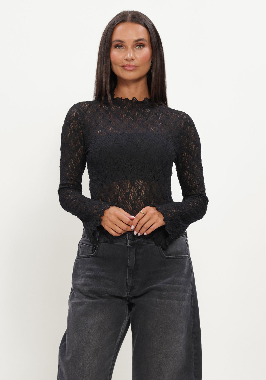 Zwarte MY ESSENTIAL WARDROBE  MWETTA TURTLENECK BLOUSE - large