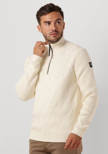 VANGUARD Pull HALF ZIP COLLAR COTTON NYLON en beige - large