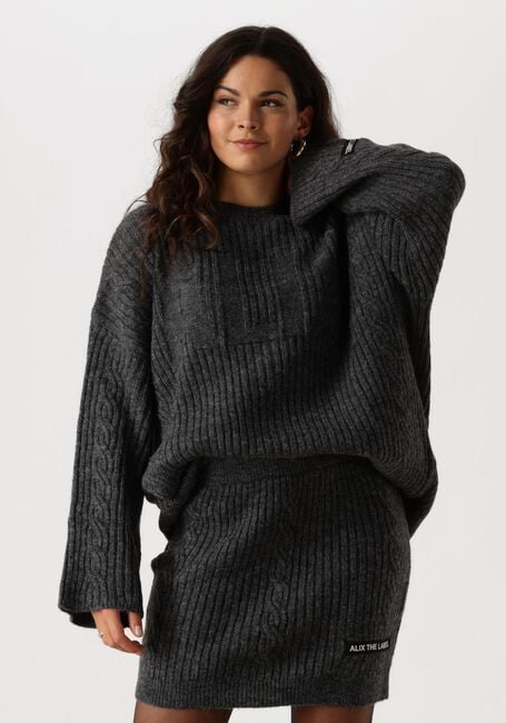Grijze ALIX THE LABEL Sweater LADIES KNITTED ALIX CABLE PULLOVER - large