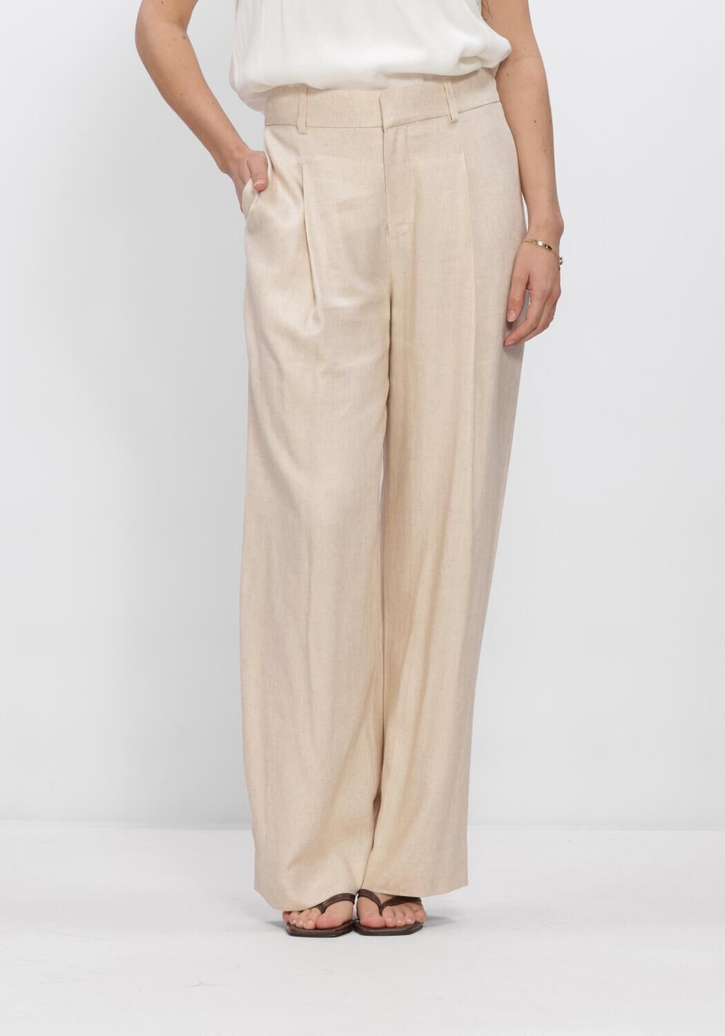 Beige MOS MOSH Broeken/jumpsuits MMISSA COLEEN PANT - large