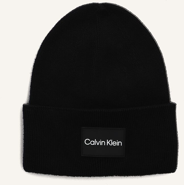 Zwarte CALVIN KLEIN Muts FINE COTTON RIB BEANIE Zwarte CALVIN KLEIN Muts FINE COTTON RIB BEANIE - large