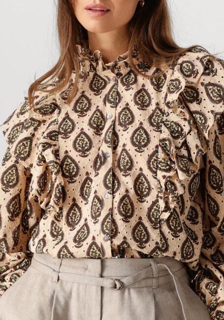 SUMMUM LONGSLEEVE BLOUSE PRINT BRODERY Blouses en beige - large
