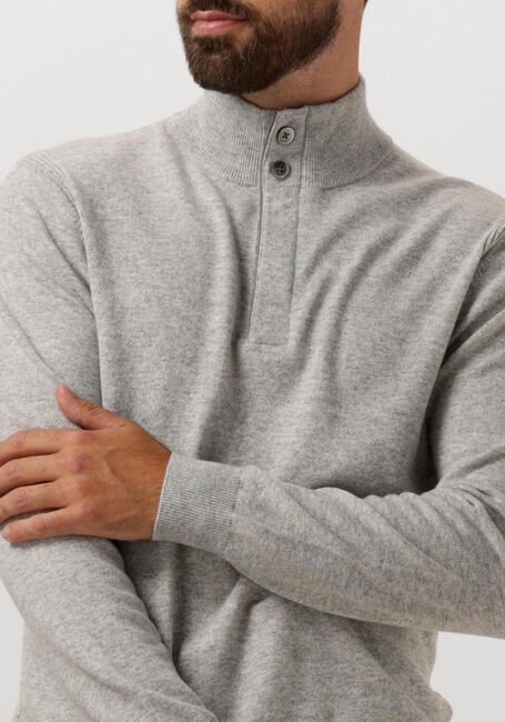 PROFUOMO Pull PULLOVER HALF ZIP BUTTON en gris - large