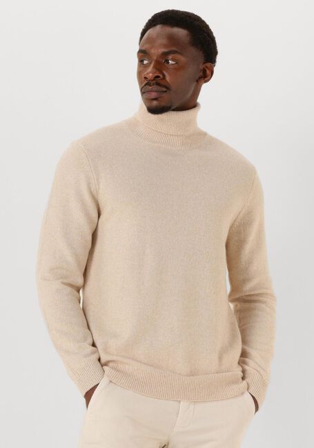 Beige PROFUOMO Trui PULLOVER ROLL NECK WOOL BLEND - large