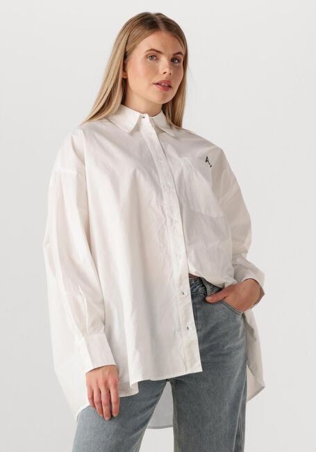 Witte ALIX THE LABEL  LADIES WOVEN OVERSIZED POPLIN BLOUSE - large
