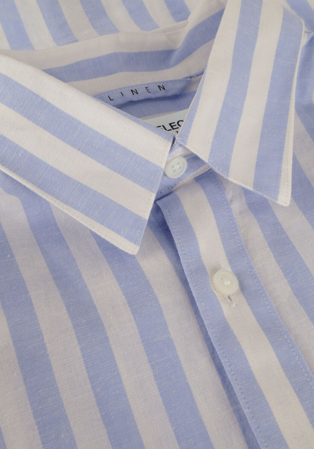 SELECTED MEN Chemise d&eacute;contract&eacute; SLHSLIMNEW-LINEN SHIRTS SS CLASSIC W en bleu - large