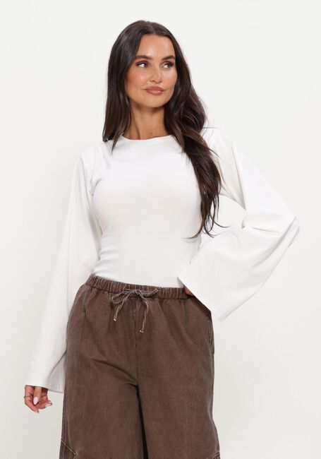 REFINED DEPARTMENT T-shirt LADIES KNITTED SLIM FITTED BODY AMY en blanc - large