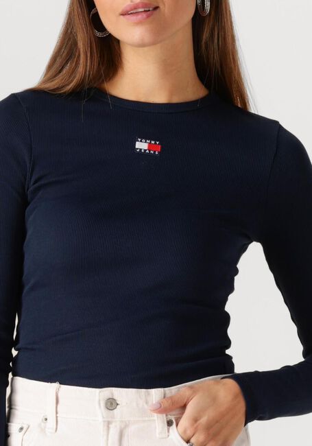 TOMMY JEANS TJW SLIM LS BADGE TEE EXT Hauts & T-shirts Bleu foncé - large