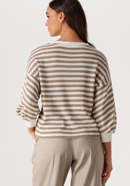 Beige SUMMUM Sweater JERSEY SWEATER WAFFLE LUREX STRIPE - large