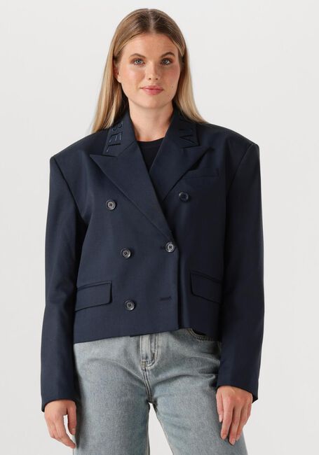 ALIX THE LABEL Blazer LADIES WOVEN DOUBLE BREASTED BLAZER Bleu foncé - large