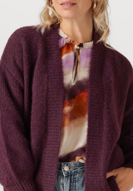 SUMMUM Gilet PUFF SLEEVE CARDIGAN COZY MELANGE KNIT Bordeaux - large