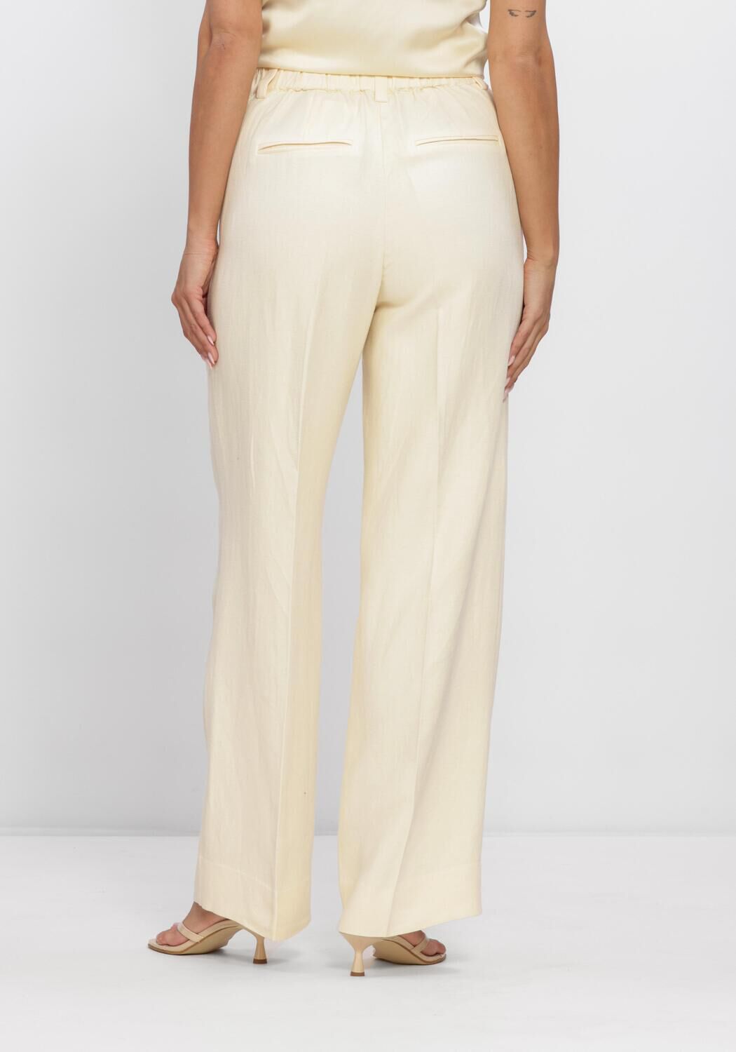 Gele SECOND FEMALE Broeken/jumpsuits LINO CLASSIC TROUSERS - large