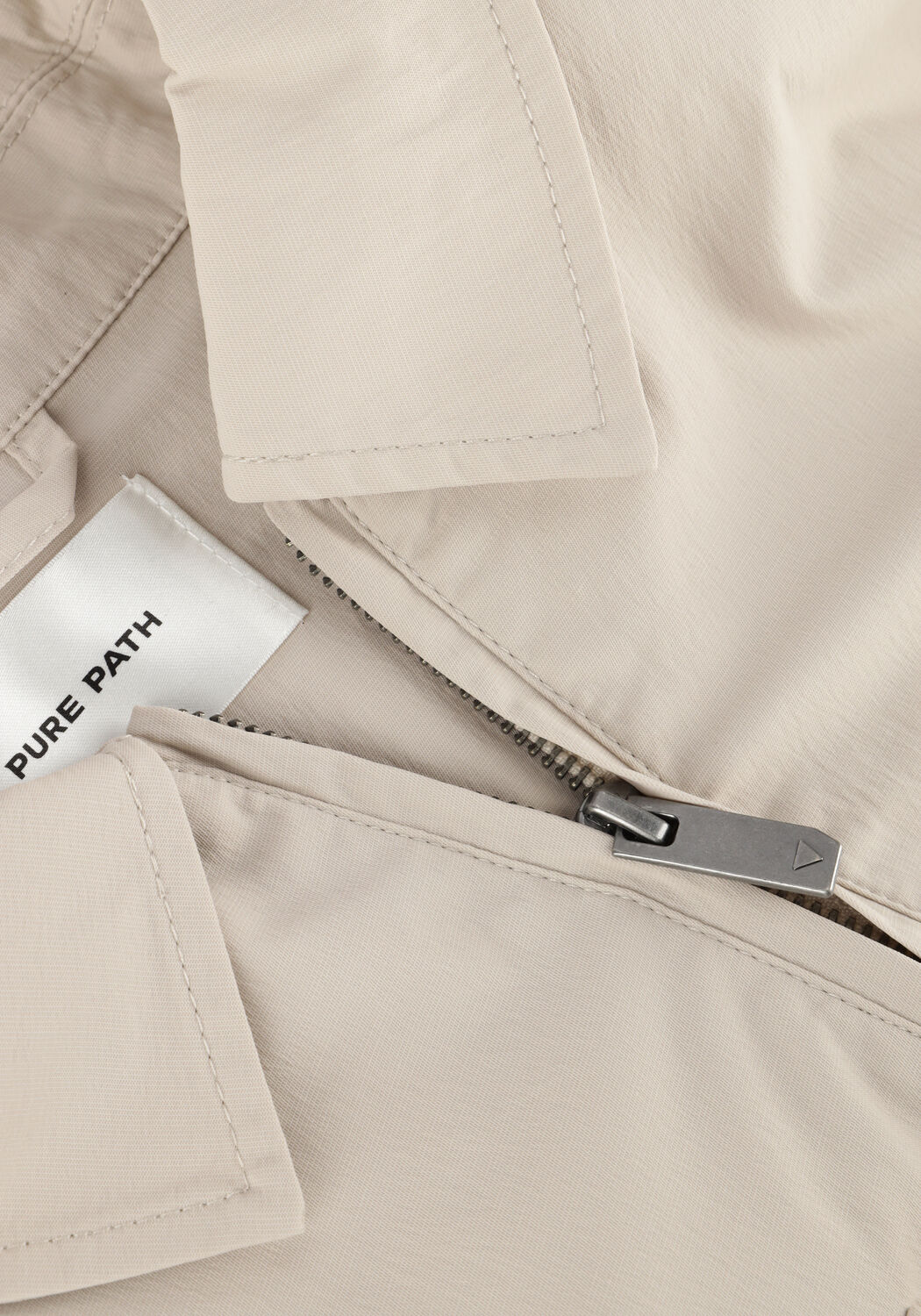 PURE PATH Surchemise SHIRT WITH FRONT ZIPPER AND CHEST POCKETS Sable - large