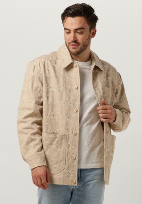 SCOTCH & SODA Surchemise ROBE JACQUARD TWILL OVERSHIRT JACKET en beige - large