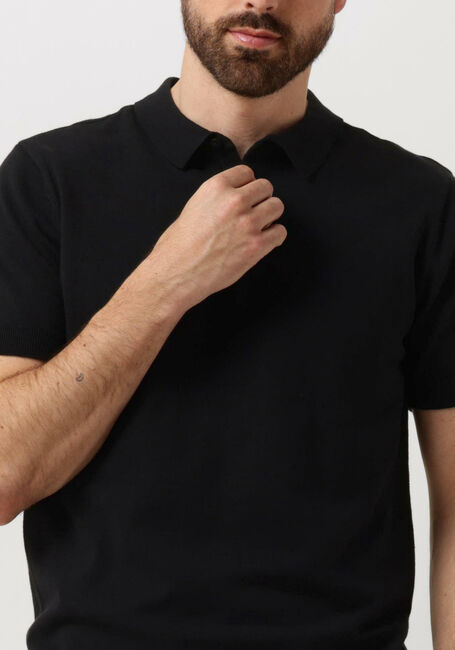 PURE PATH Polo KNIT POLO WITH CHESTPRINT en noir - large